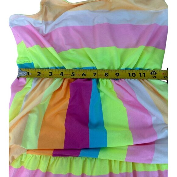 GirlyGoGarter Striped Sleeveless Maxi Dress | Size M | Fairy Rainbow Key Details - Picture 8 of 11